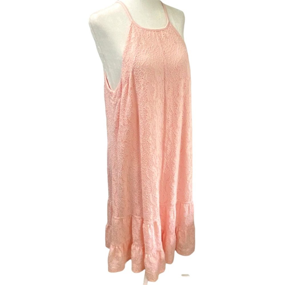 CeCe Secret Blush Pink Halter Eyelet Dress